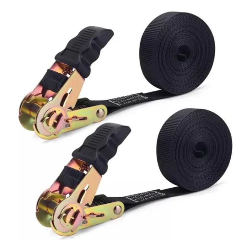 LISM - Juego 2 Eslinga Kit Cinta Amarre Con Ratchet 4mx2.5cm 800kg