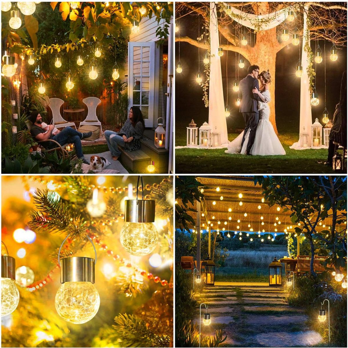 GENERICO - Luces Solares Colgantes IP44 Para Exteriores-Blanco Cálido