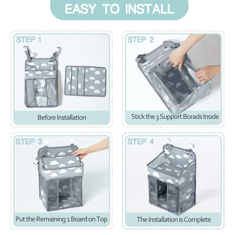 EDWINAYY - Organizador Cambiador Pañales Para Cuna Carrito De Pañales