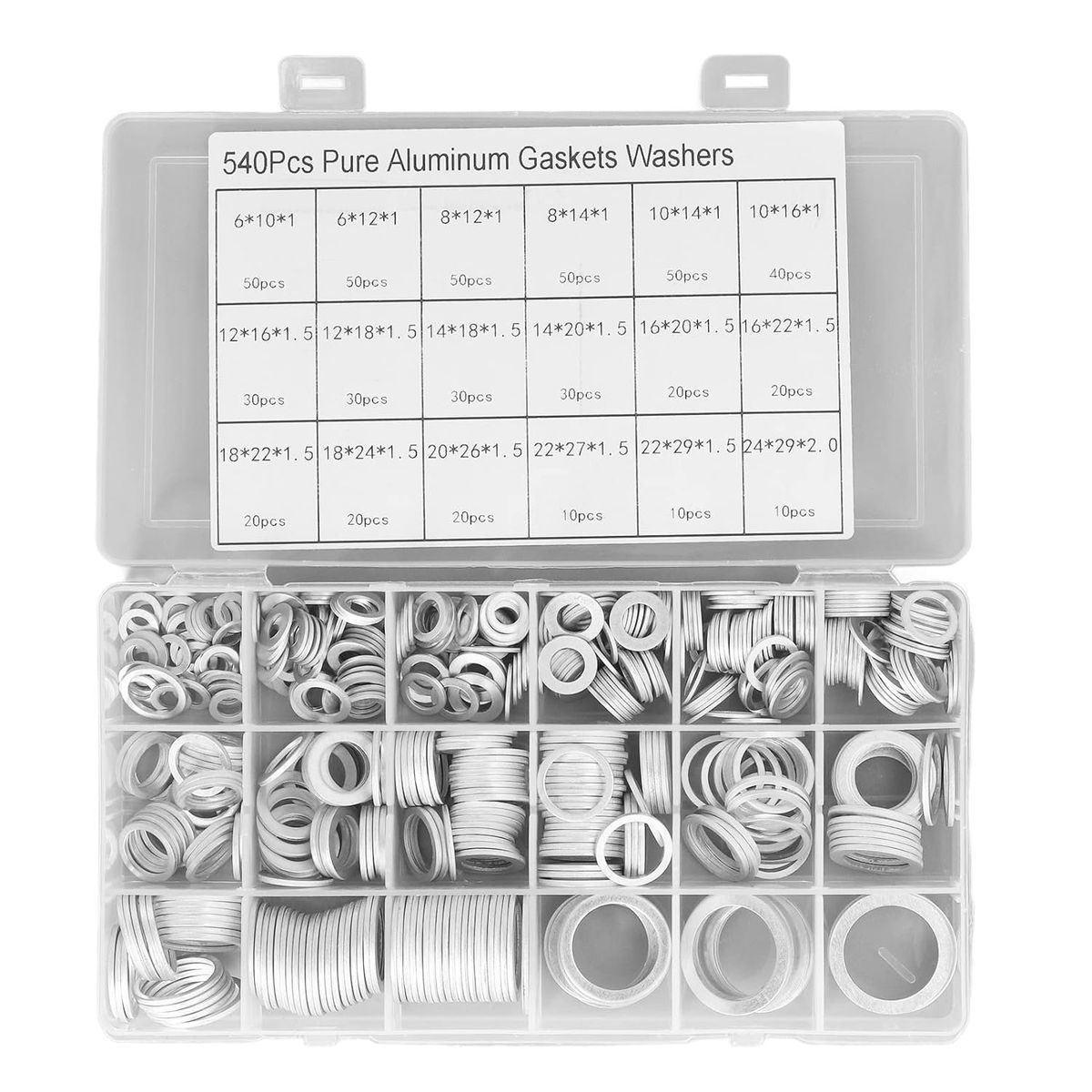 KUANGYE - Set Golillas Arandela Aluminio 540pcs Sello Autos Camionetas