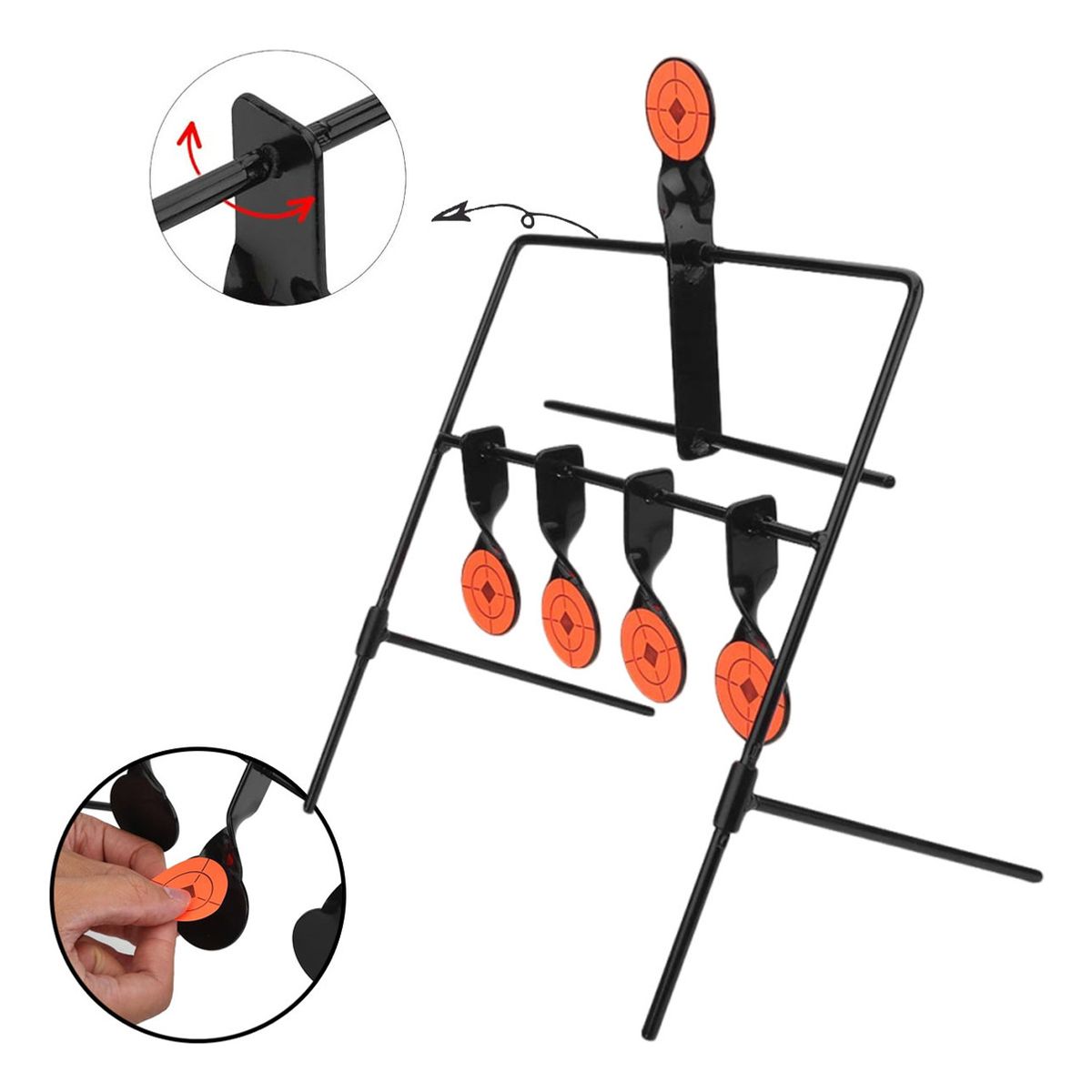 EDWINAYY - Juego De Tiro Al Blanco De Metal Con 5 Objetivos Móviles