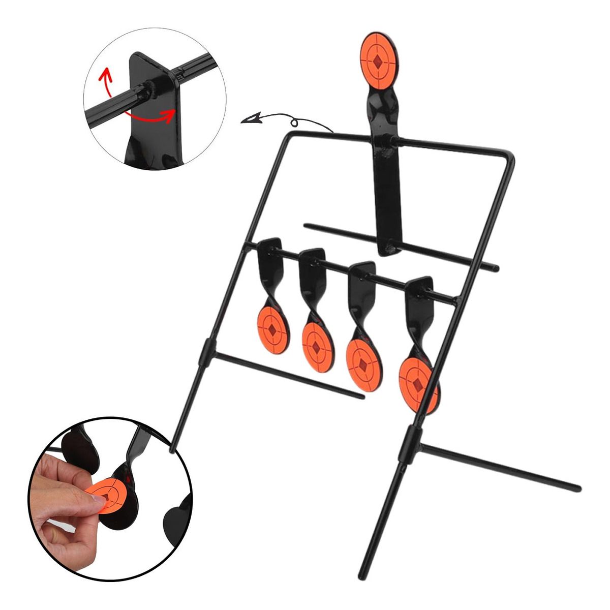 EDWINAYY - Juego De Tiro Al Blanco De Metal Con 5 Objetivos Móviles