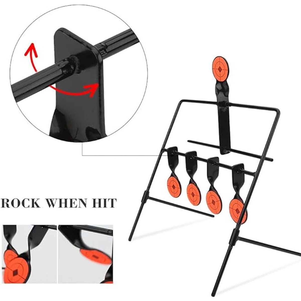 EDWINAYY - Juego De Tiro Al Blanco De Metal Con 5 Objetivos Móviles