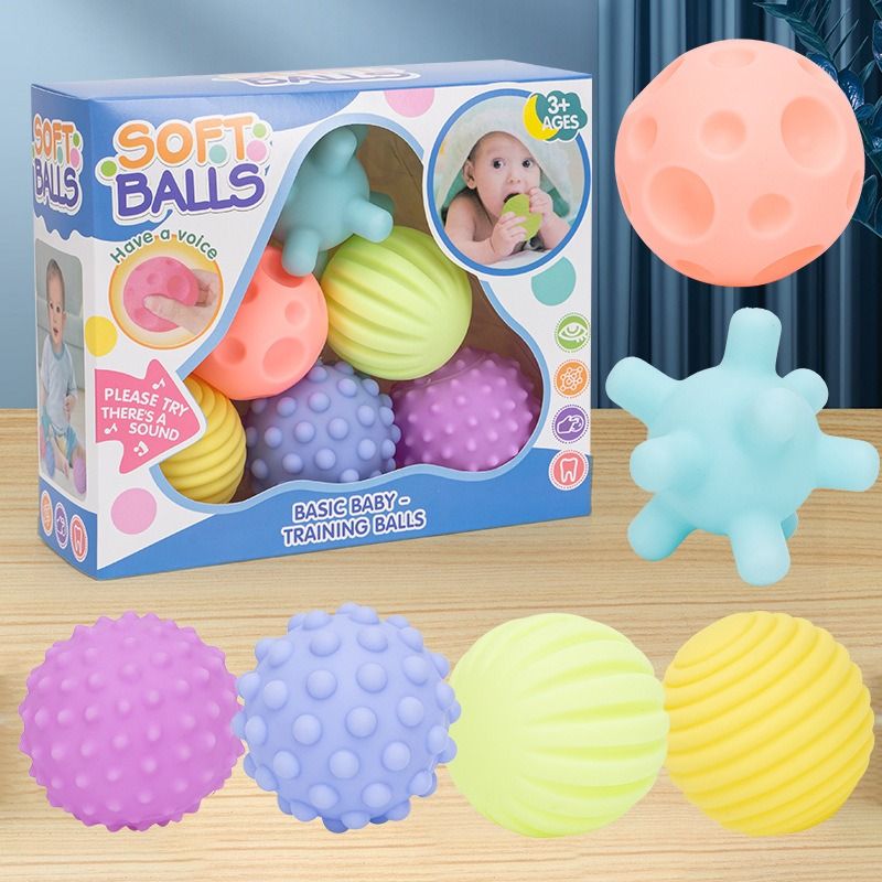 TATEE - Set 6 Pelotas Sensoriales Para Bebes Estimulantes Sonajas