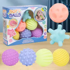 TATEE - Set 6 Pelotas Sensoriales Para Bebes Estimulantes Sonajas