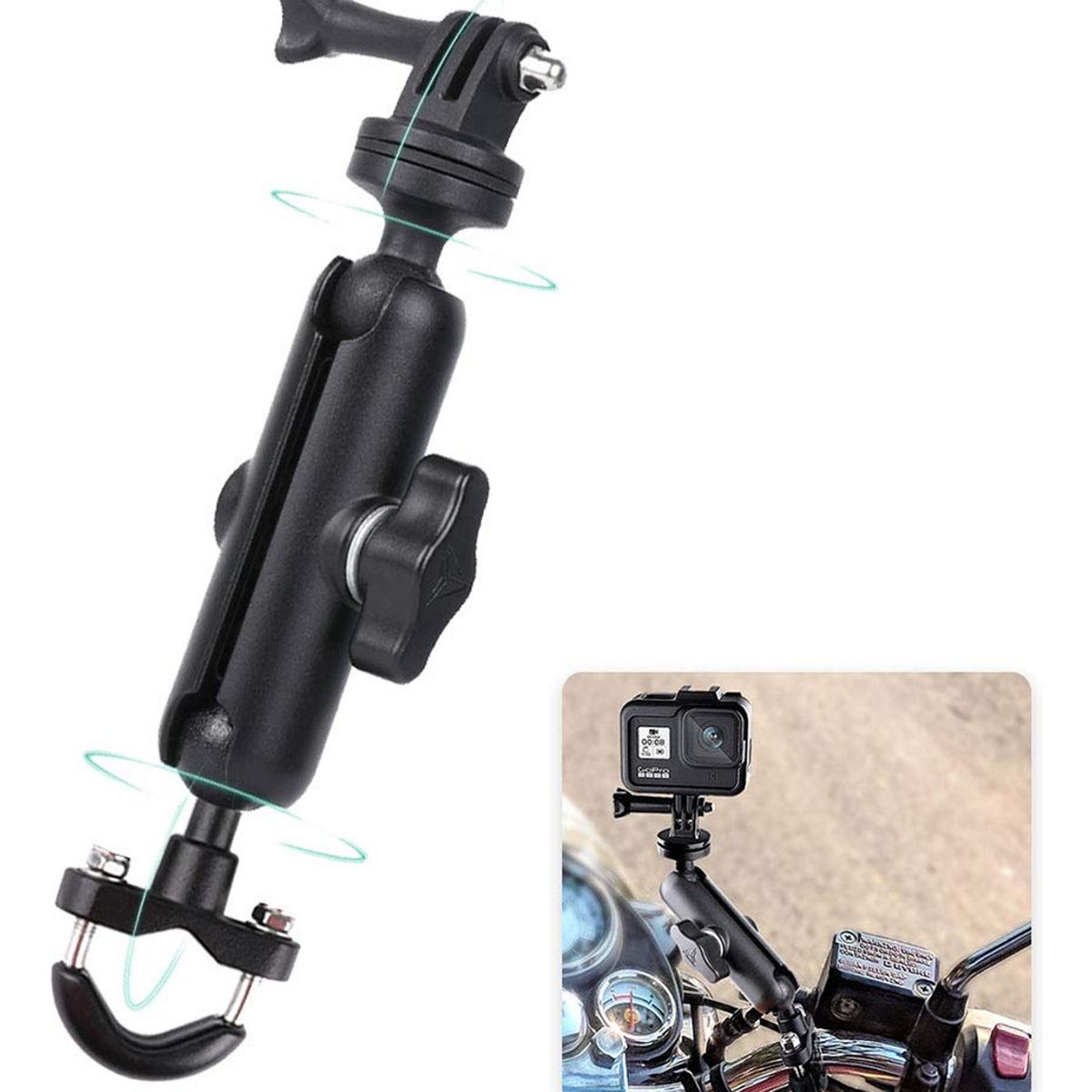 EDWINAYY - Brazo Giratorio Para Manillar De Motocicleta Soporte Para C