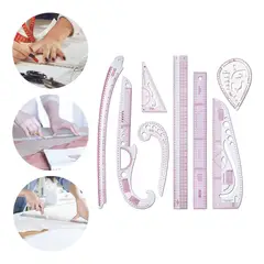 EDWINAYY - Juego De Medición De 7 Piezas Con Regla De Sastre Y Cortador