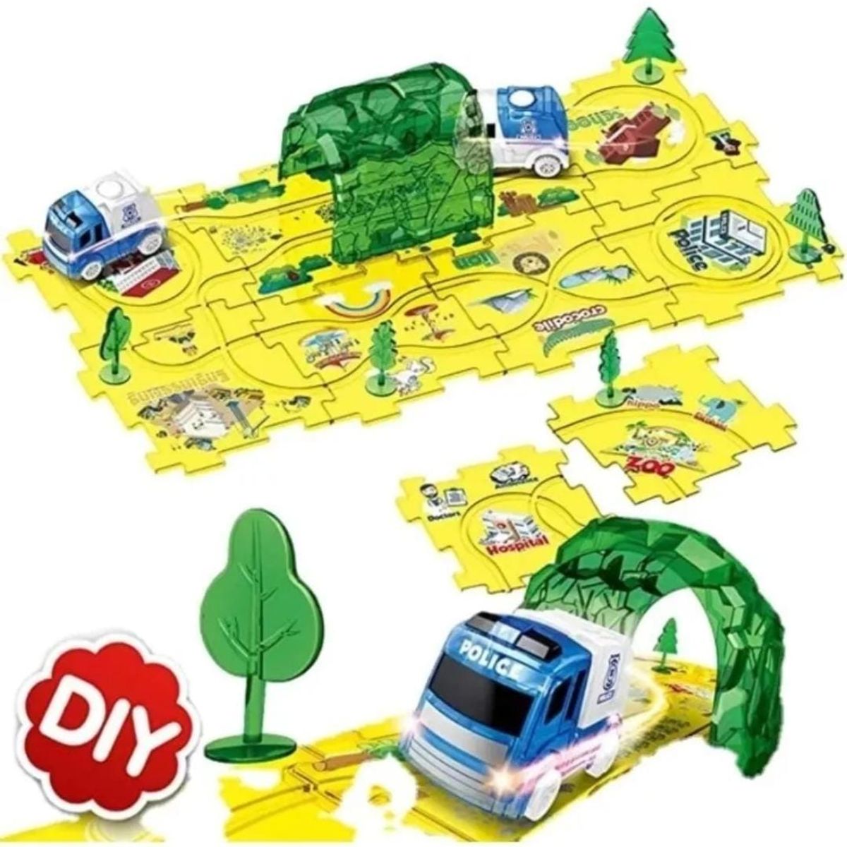 GENERICO - Pista De Auto Educativo, Piezas  Armable Como Puzzle