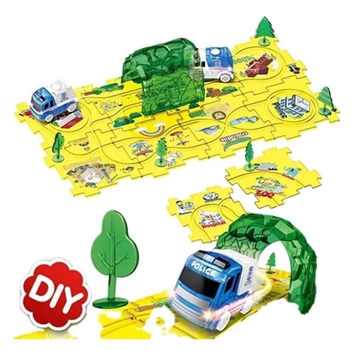 GENERICO - Pista De Auto Educativo, Piezas  Armable Como Puzzle