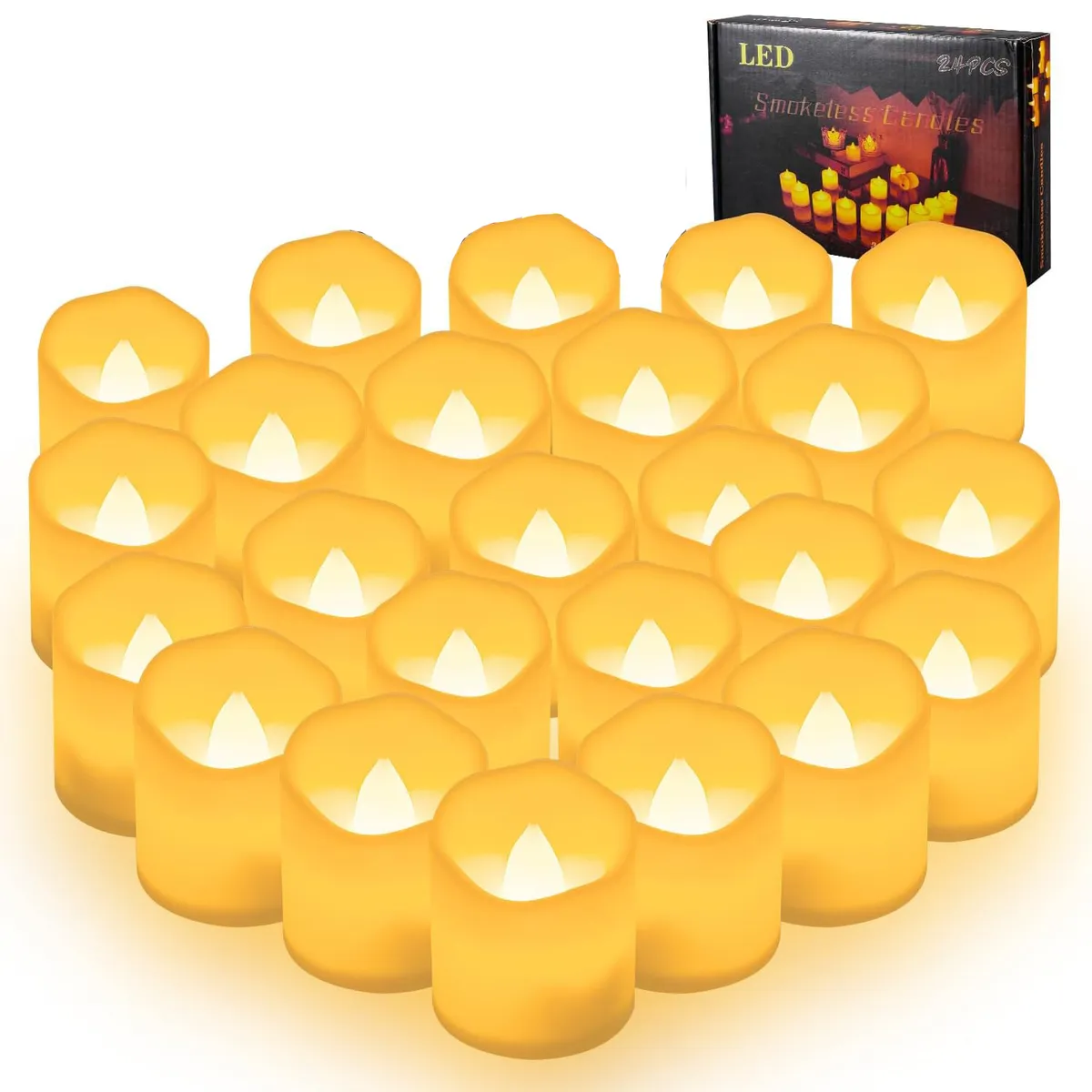 GENERICO - 24 PCS Velas LED Sin Llama Para Hogar Festivales Boda Decoracion