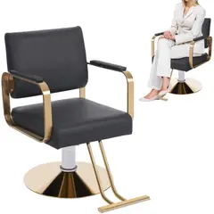 KUANGYE - Sillón Giratorio 360o Para Peluqueria,altura Ajustable 81 a 92cm