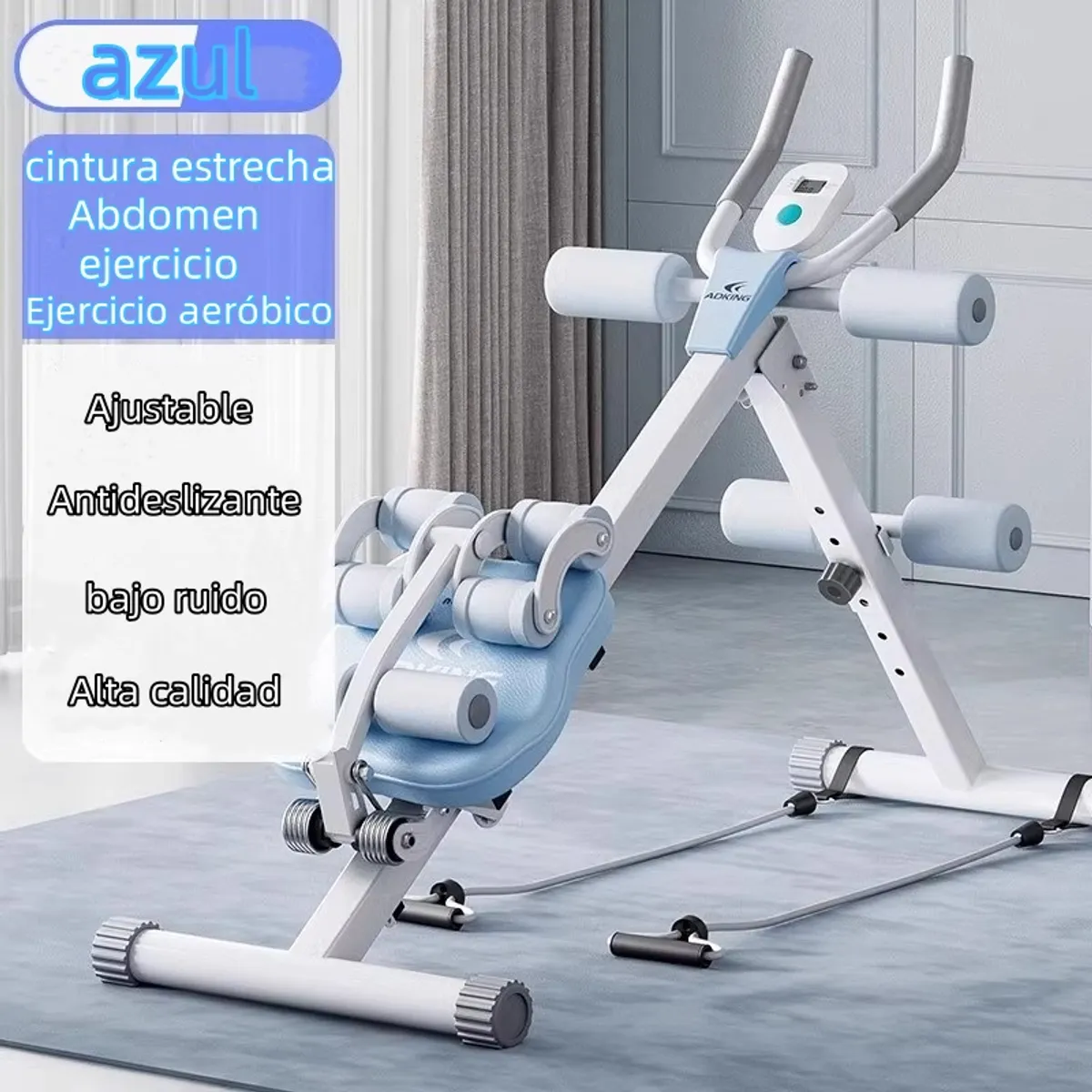 TATEE - Maquina Abdominales 4 en 1 Profesional Bandas Elásticas azul