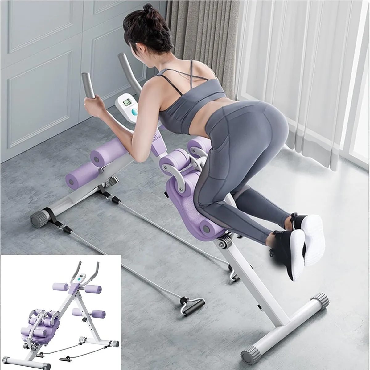 TATEE - Maquina Abdominales 4 en 1 Profesional Bandas Elásticas azul