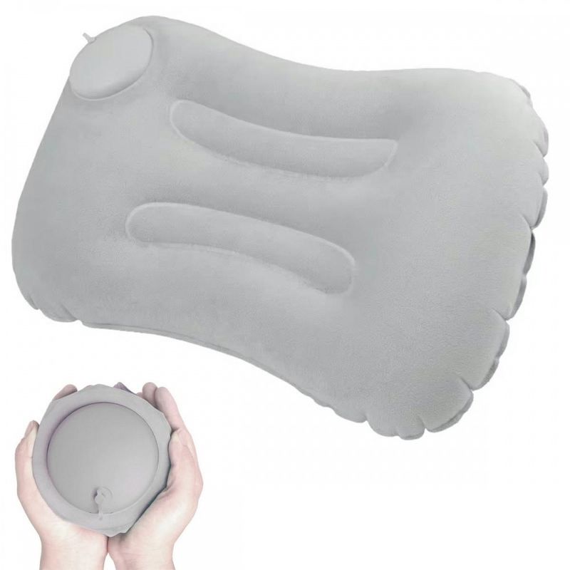 CASTLEN - Almohada Inflable de Compresión Para Acampar Gris