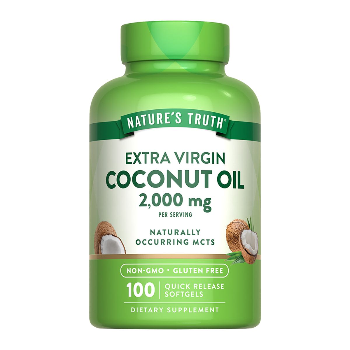 NATURE'S TRUTH - Aceite de Coco Extra Virgen 2000mg 100 Capsulas Nature's Truth