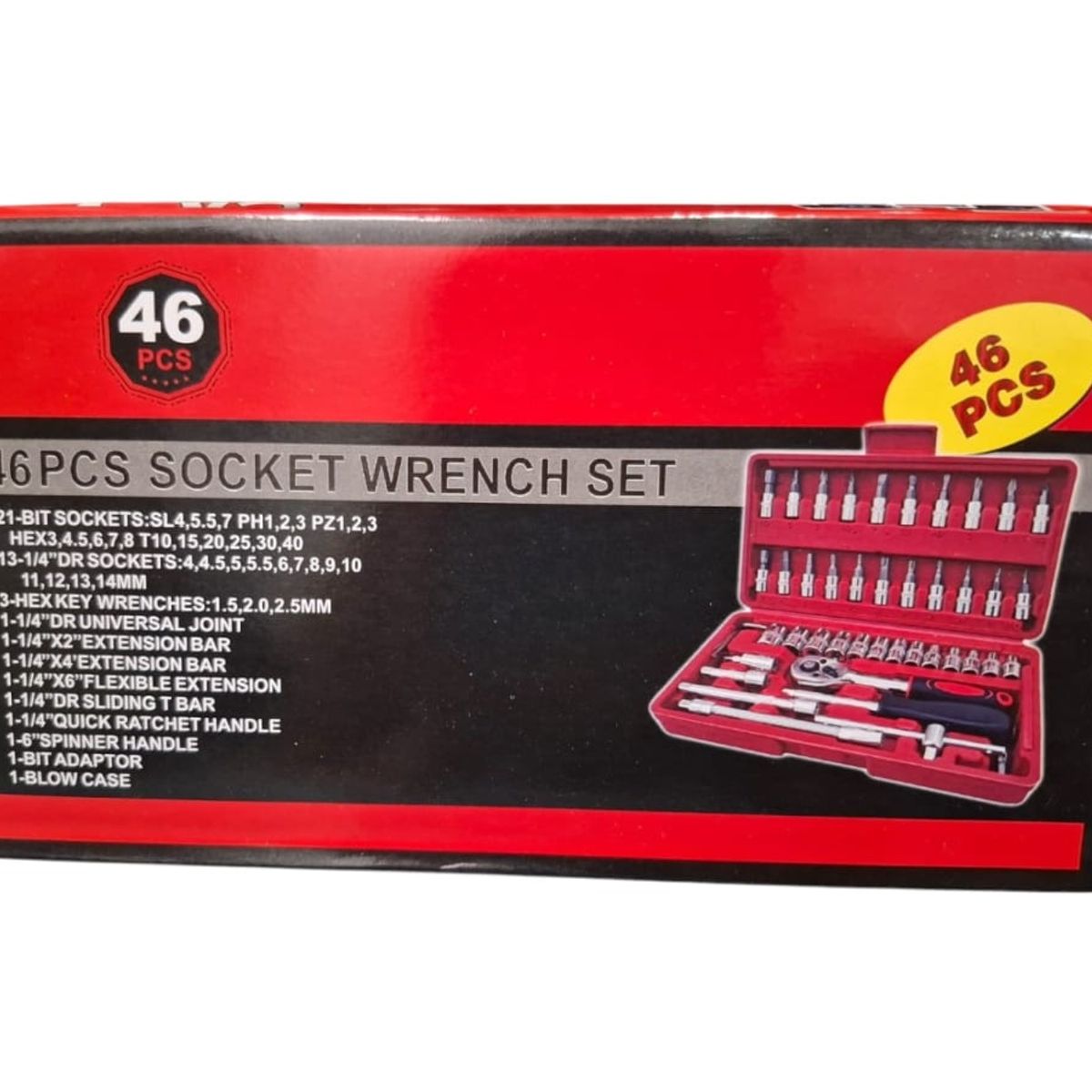 MALIK - Kit de Dados 46 Piezas 1/4" y Chicharra