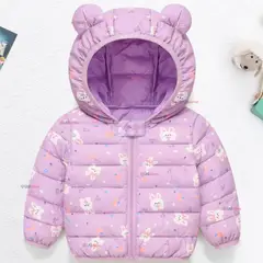 JUMP KIDS - Parka Térmica Con Capucha Y Orejitas Niña Estampado Conejito Morado