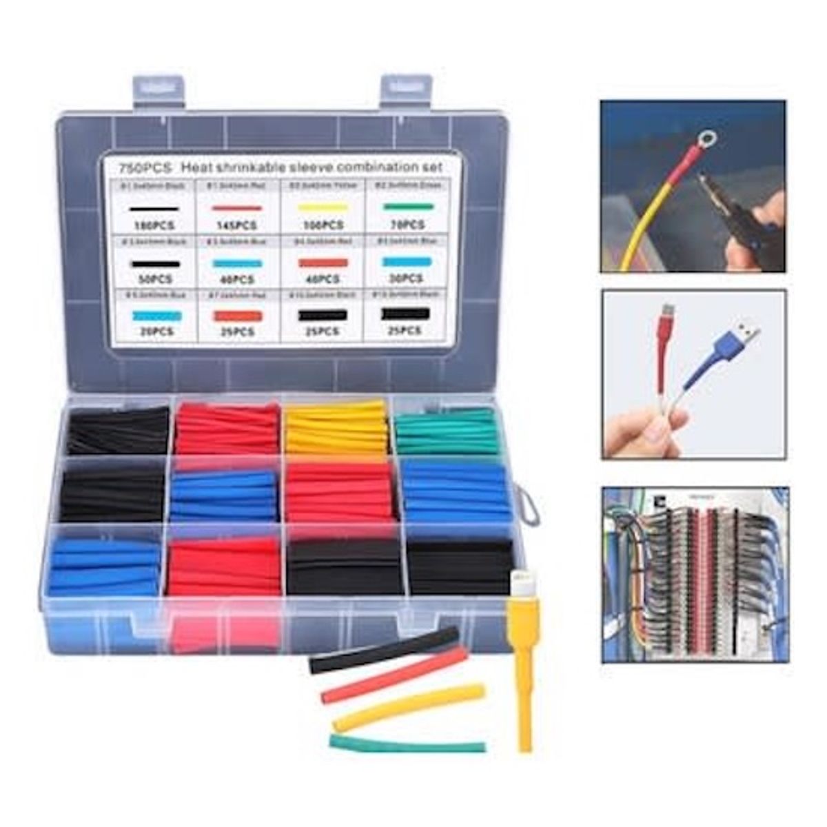 MALIK - Kit 560 pcs Termoencogible - Ideal para Bricolaje