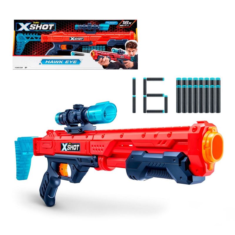 X-SHOT - Lanzador Hawk Eye Con 16 Dardos X-Shot