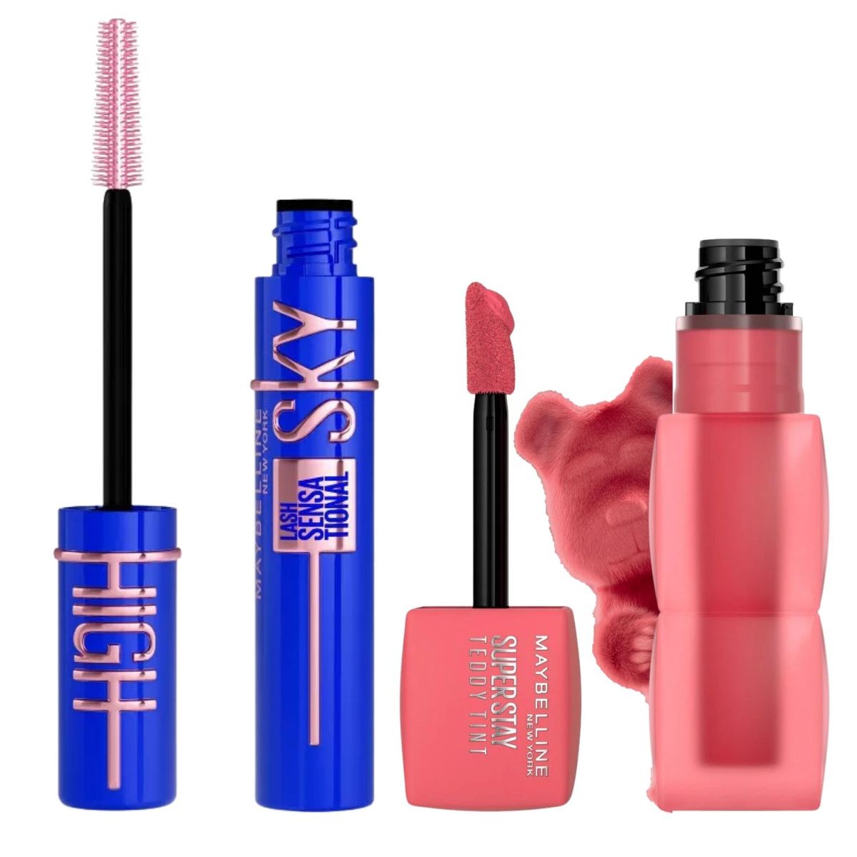 MAYBELLINE - Pack Maquillaje Sky High Blue + Teddy Petalcore Maybelline