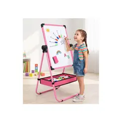 GENERICO - Caballete Para Niños Ajustable De Pie Con Pizarra - Rosa