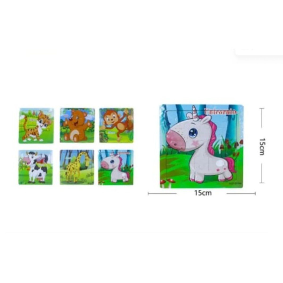 GENERICO - Puzzle Juguete Infantil En Forma De Animales 15X15Cm