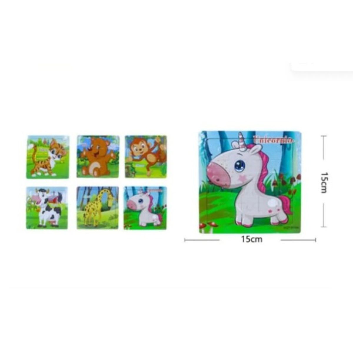 GENERICO - Puzzle Juguete Infantil En Forma De Animales 15X15Cm