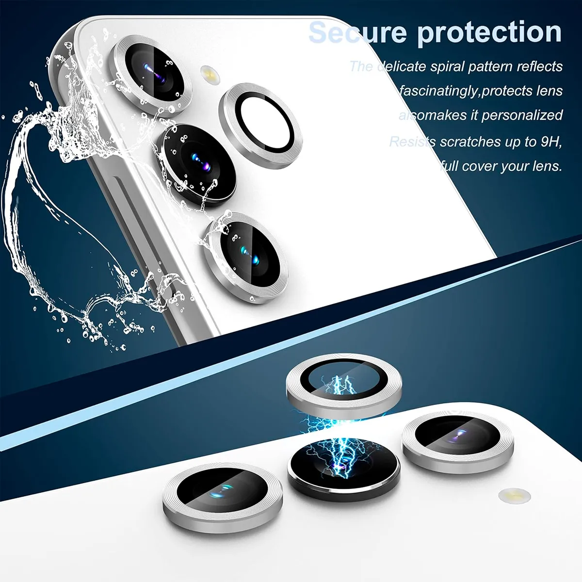 JOIGO - Protector De Lente De Camara Para Samsung S23 / S23 Plus Plateado