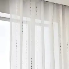 OKAY - Visillo Hecha Velo Lino Punto Rojo 2 Paños