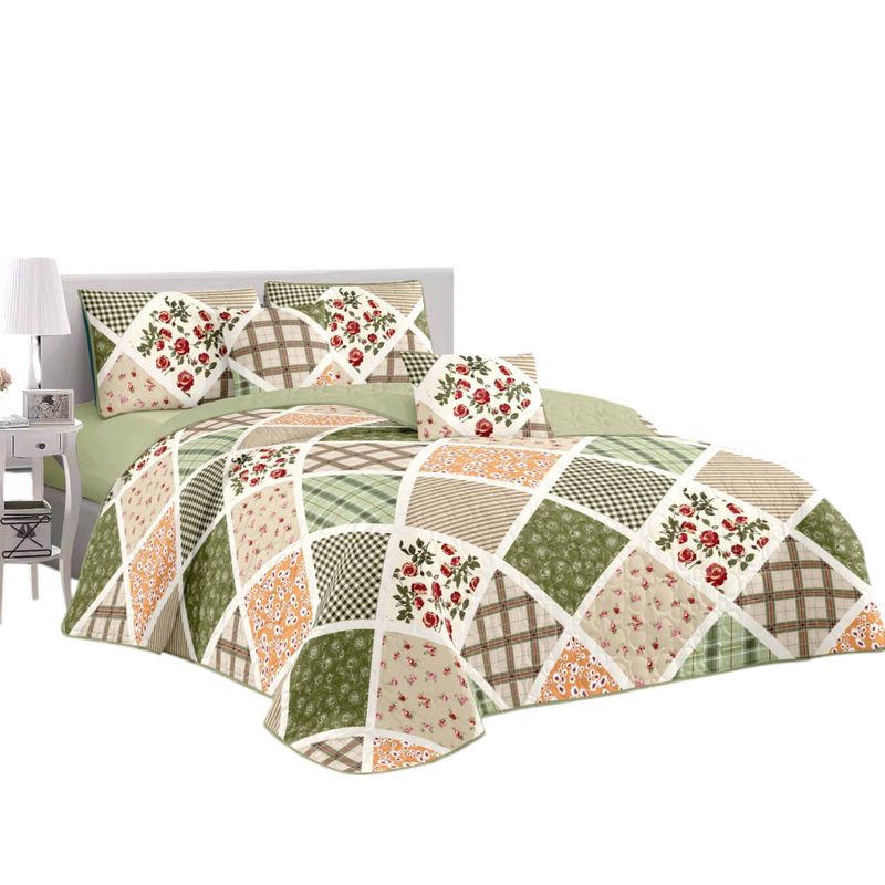ANGELES DEL HOGAR - CUBRECAMA QUILT DE VERANO TF CON DISEÑO 2 PLAZAS