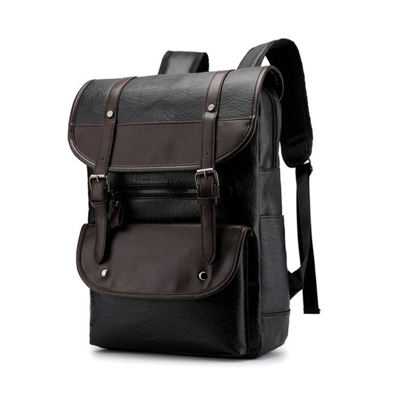 GENERICO - Mochila Cuero Pu Estilo Coreano Notebook Ecocuero Uso Diario