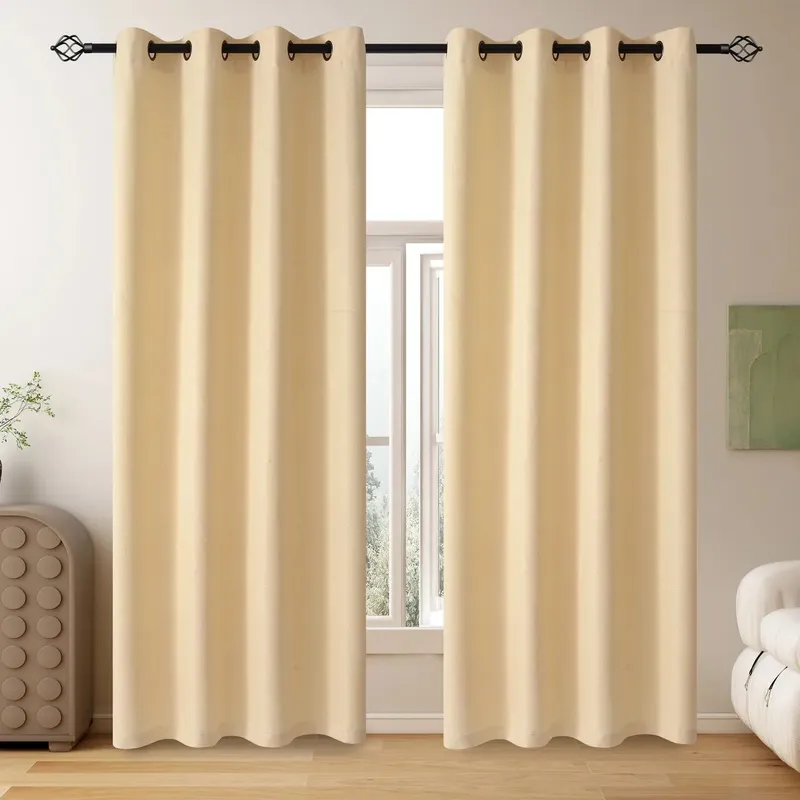 GENERICO - Cortinas Hogar Telas Brocato 2 Panos 140x220 Cm