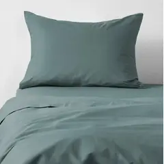 CANNON - Sábanas 1.5 Plazas 180 Hilos Liso Turquesa