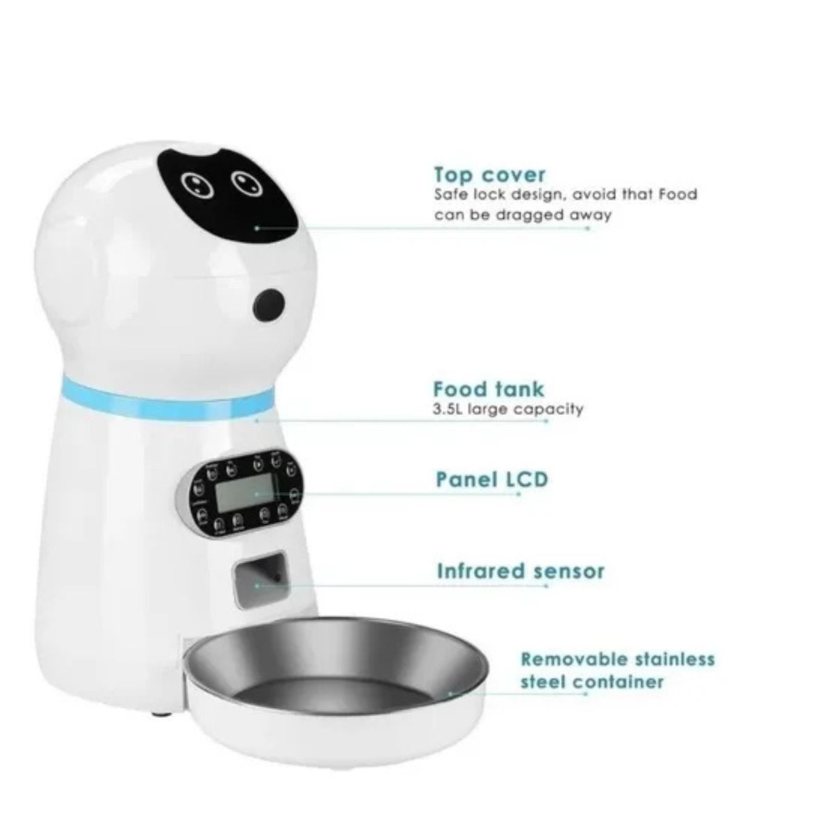 GENERICO - Robot Alimentador Automático Para Mascotas Dispensador SKU CH