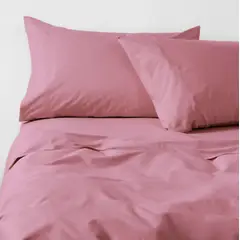 CANNON - Sábanas 1.5 Plazas 180 Hilos Liso Palo Rosa