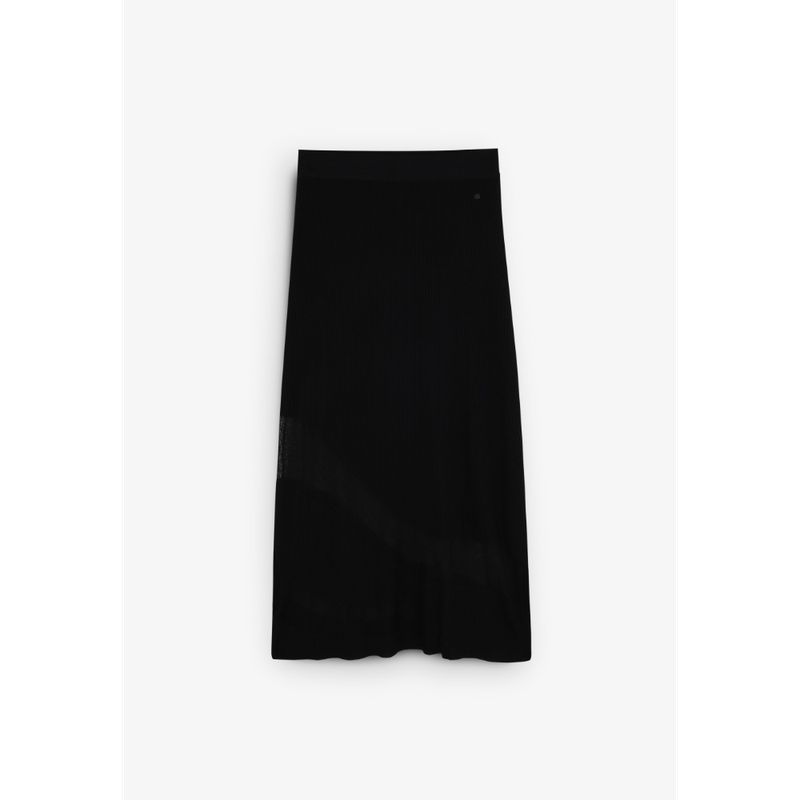 SCALPERS - Falda Midi Punto Detalles Transparencias