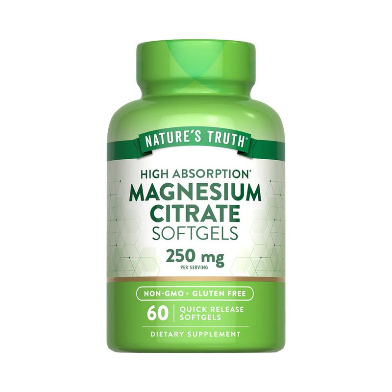 NATURE'S TRUTH - Citrato de Magnesio 250mg 60 Capsulas Blandas Nature's Truth