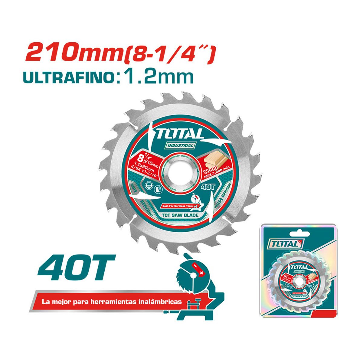 TOTAL TOOLS - Disco de Sierra 210mm 40T Total