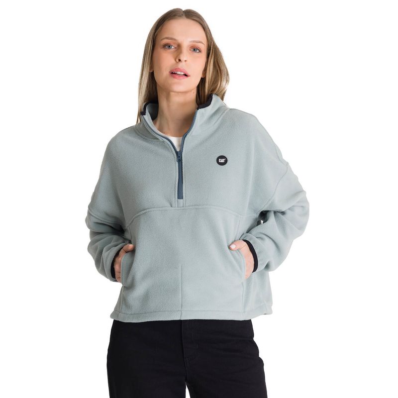 CAT - Polar Fleece Mujer Boxy Oversized Celeste CAT