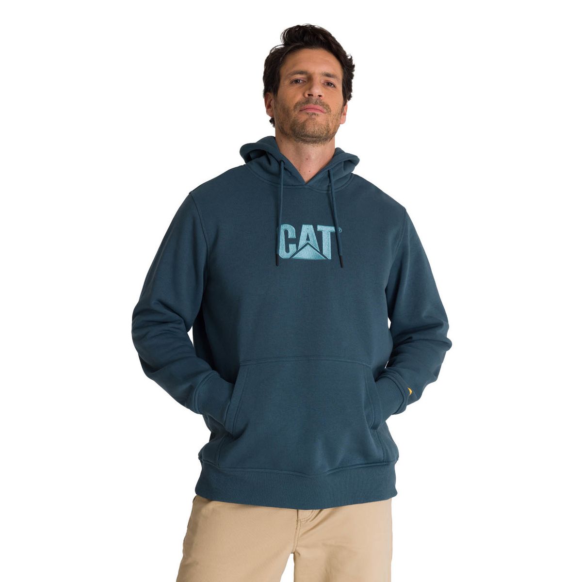 CAT - Polerón Fleece Hombre Hoody Logo Azul CAT
