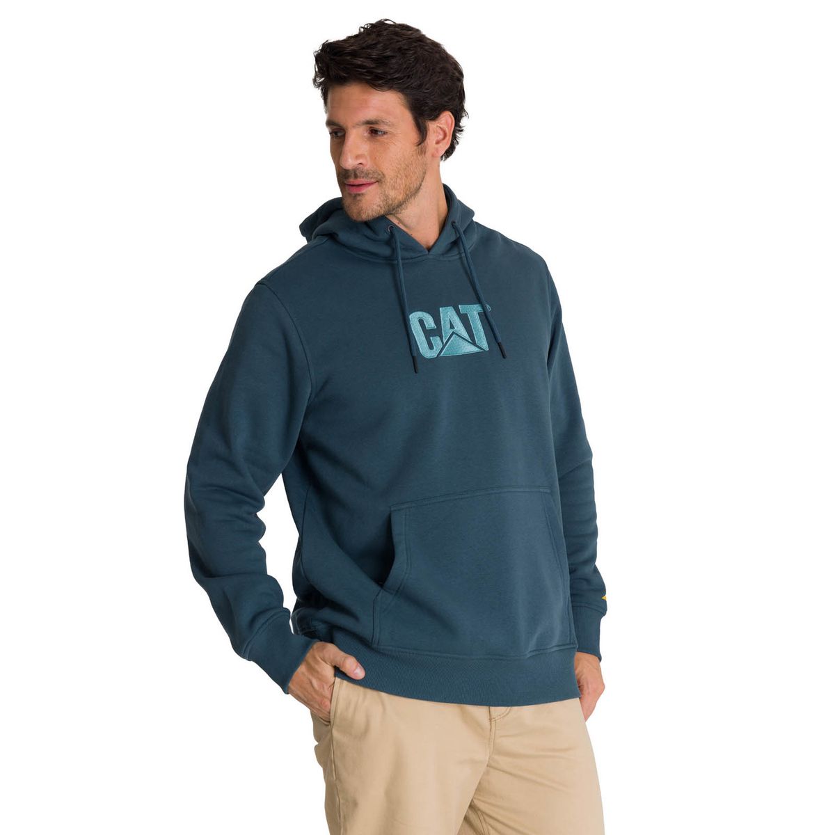 CAT - Polerón Fleece Hombre Hoody Logo Azul CAT