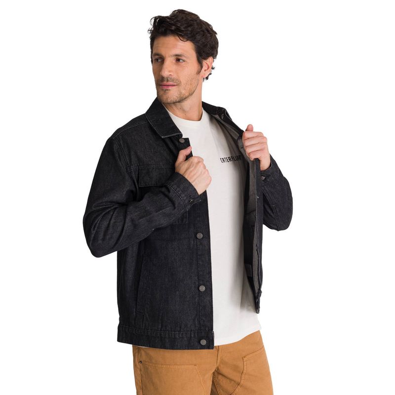CAT - Chaqueta de Jeans Hombre Denim Work Negro CAT