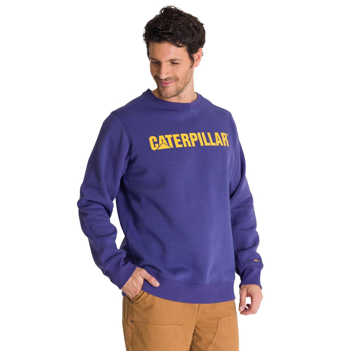 CAT - Polerón Crewneck Hombre Logo Azul CAT