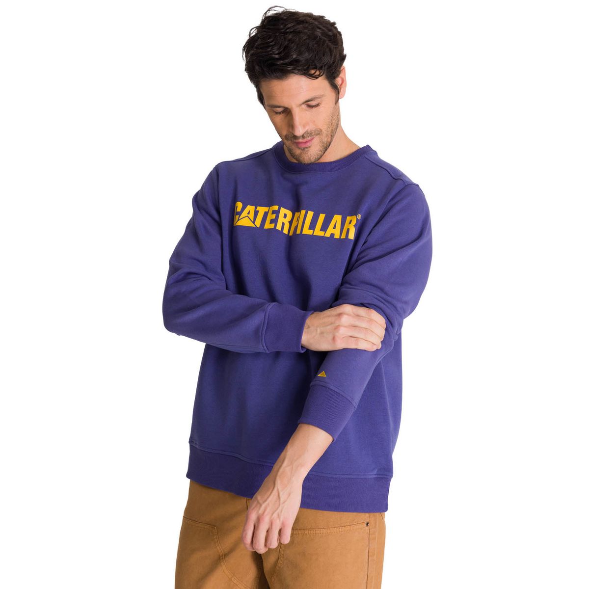 CAT - Polerón Crewneck Hombre Logo Azul CAT