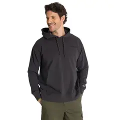 CAT - Polerón Con Gorro Hombre Relax French Terry Grafito