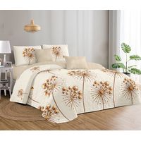 CUBRECAMA KING BLANCO FLOR DORADA DELGADO DE VERANO TF