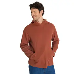 CAT - Polerón Con Gorro Hombre Waffle-Knit Terracota