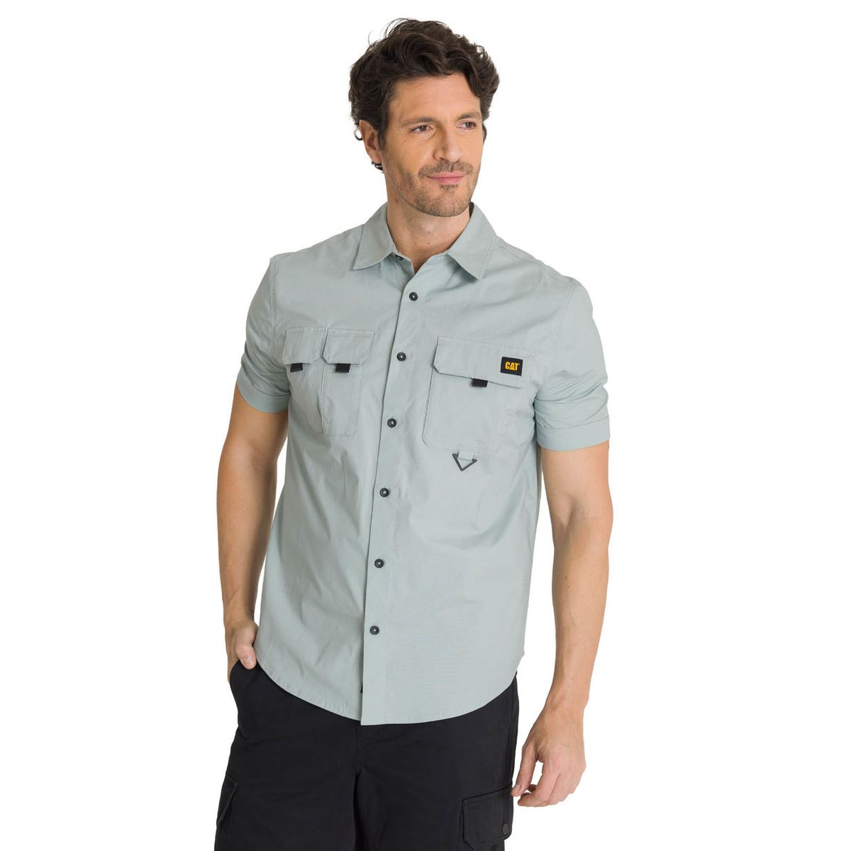 CAT - Camisa Manga Corta Hombre Utility Azul CAT
