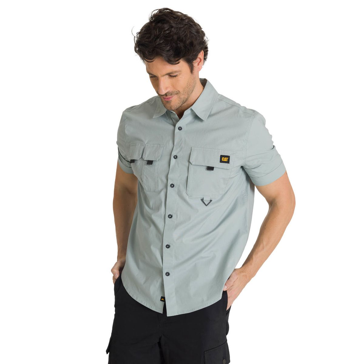 CAT - Camisa Manga Corta Hombre Utility Azul CAT