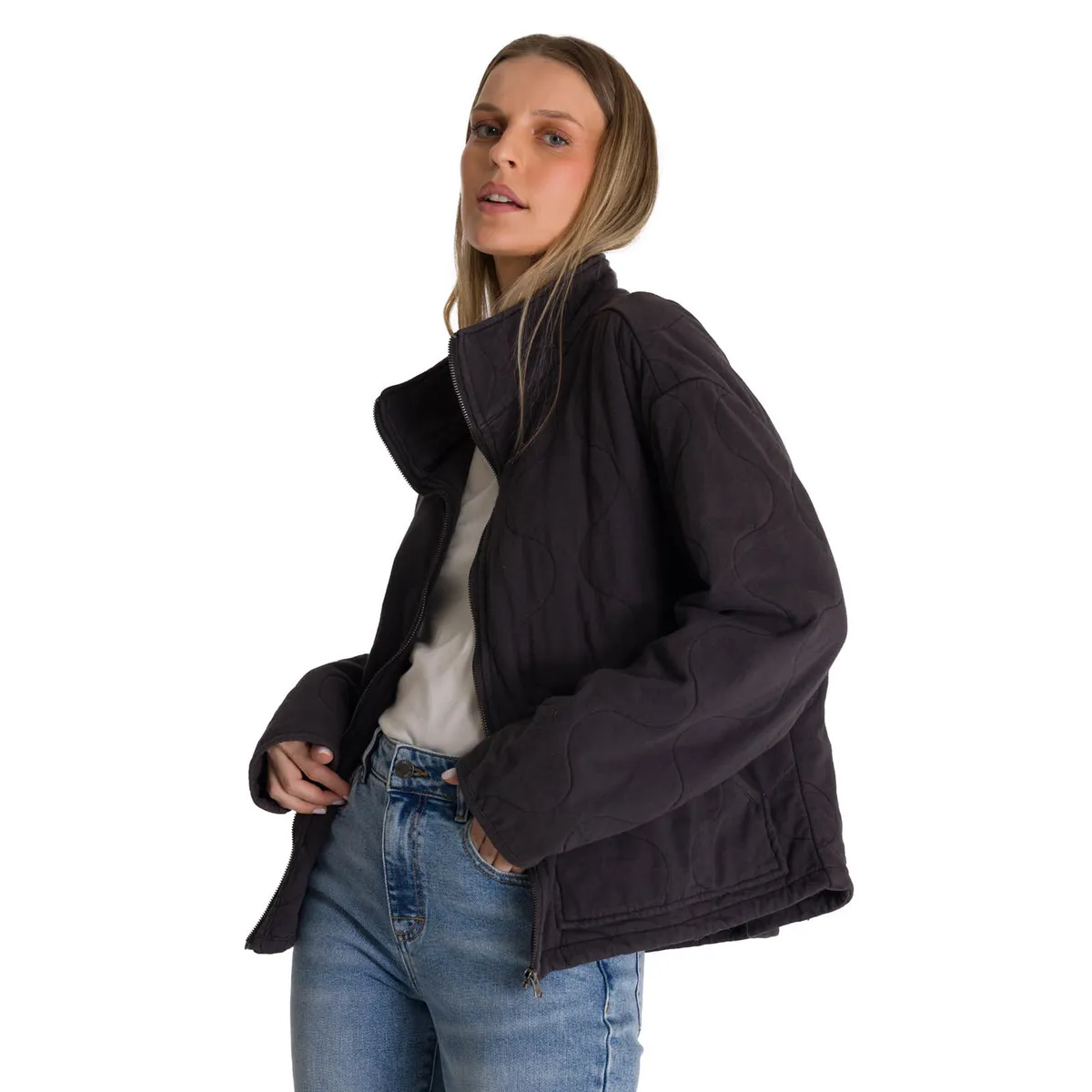 CAT - Chaqueta Mujer Cozy Quilted Oversized Azul CAT